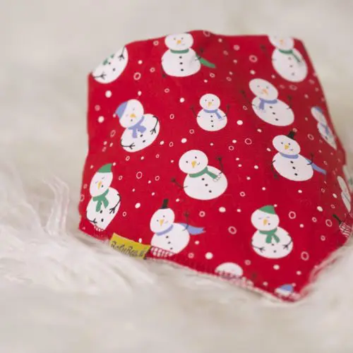 Babyboo Red Snowmen everywhere organic cotton bandana bib