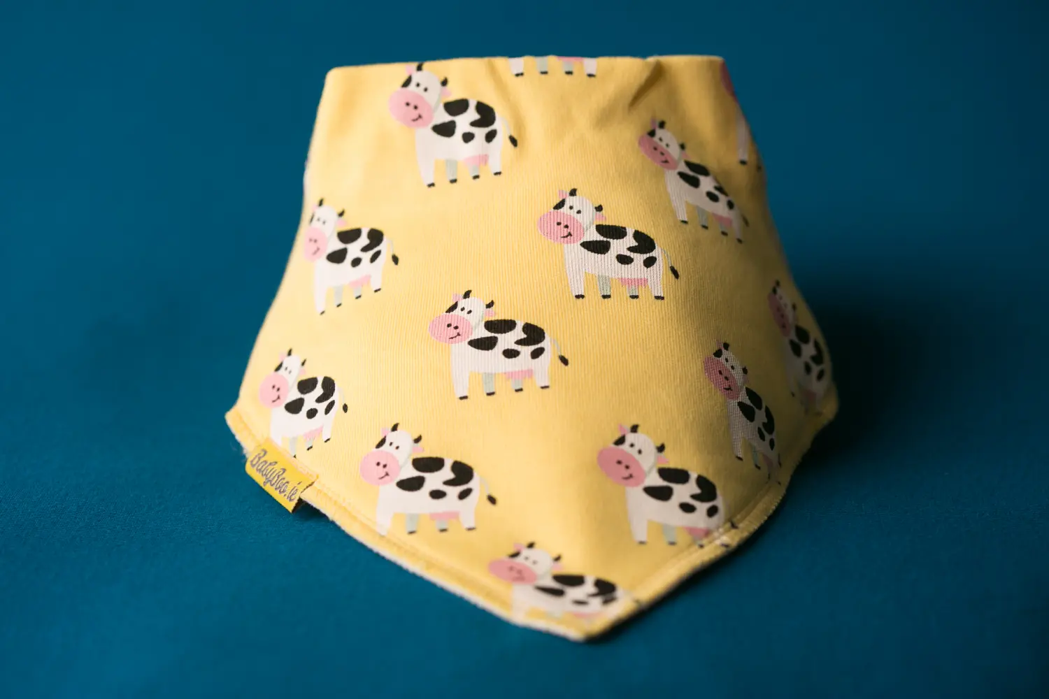 BABYBOO LEMON BESSIE COW ORGANIC COTTON DRIBBLEBOO BANDANA BIB