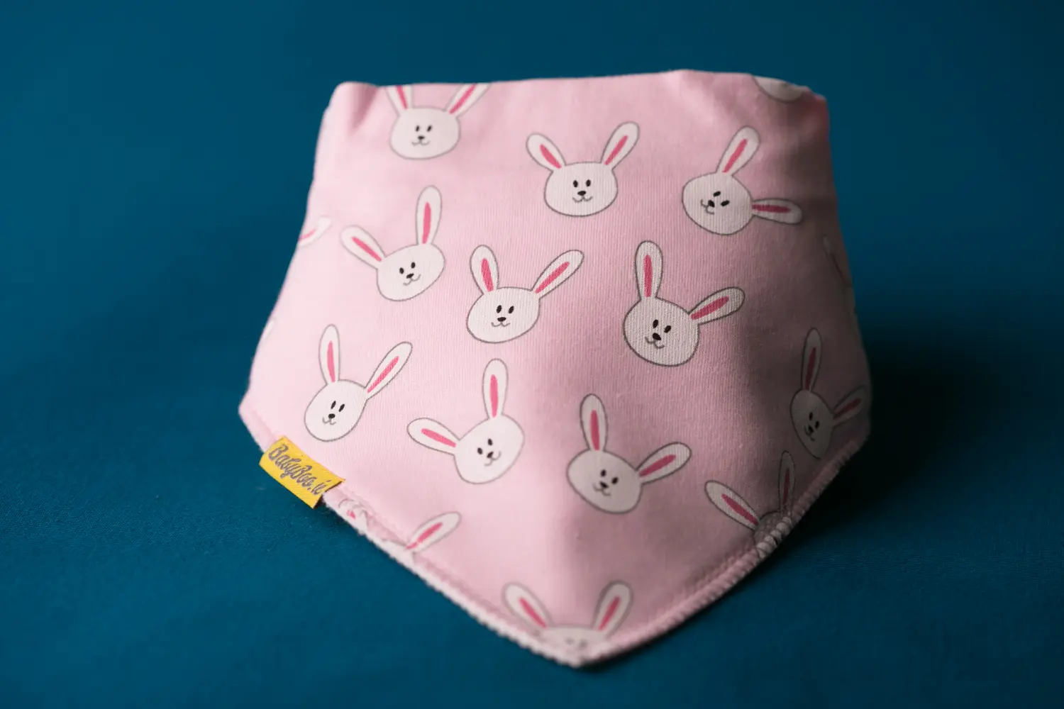 Babyboo Pink bunnies organic cotton DribbleBoo bandana bib
