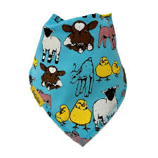 BABYBOO FAUNA KIDS FARMYARD ORGANIC COTTON DRIBBLEBOO BANDANA BIB