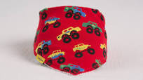 BABYBOO RED TRUCKS & DIGGERS ORGANIC COTTON DRIBBLEBOO BANDANA BIB