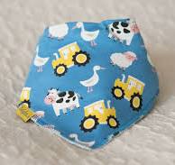 Babyboo Blue farmyard organi cotton Dribbleboo Bandana